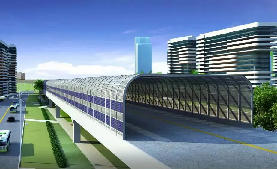 সাংহাই হংমেই সাউথ রোড এলিভেটেড সাউন্ড ইনসুলেশন শেড ফটোভোলটাইক প্রকল্প